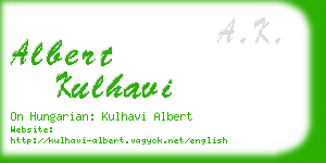 albert kulhavi business card